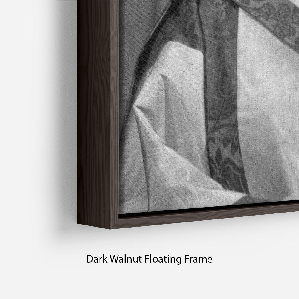 The Queen Mother with her honorary music degree Floating Frame Canvas