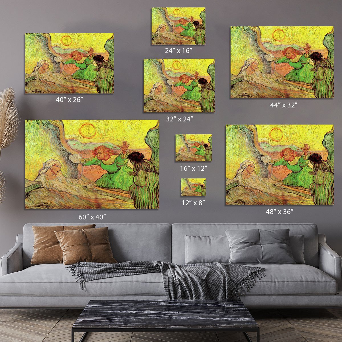 The Raising of Lazarus after Rembrandt by Van Gogh Canvas Print or Poster