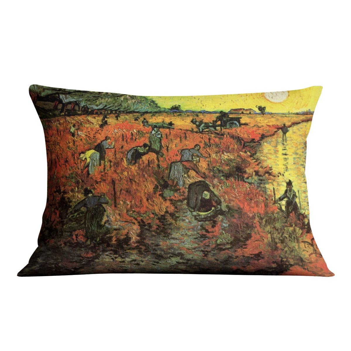 The Red Vineyard by Van Gogh Throw Pillow