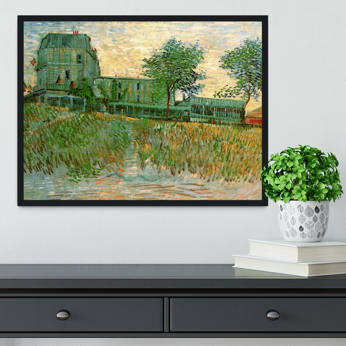 The Restaurant de la Sirene at Asnieres by Van Gogh Framed Print - Canvas Art Rocks - 2