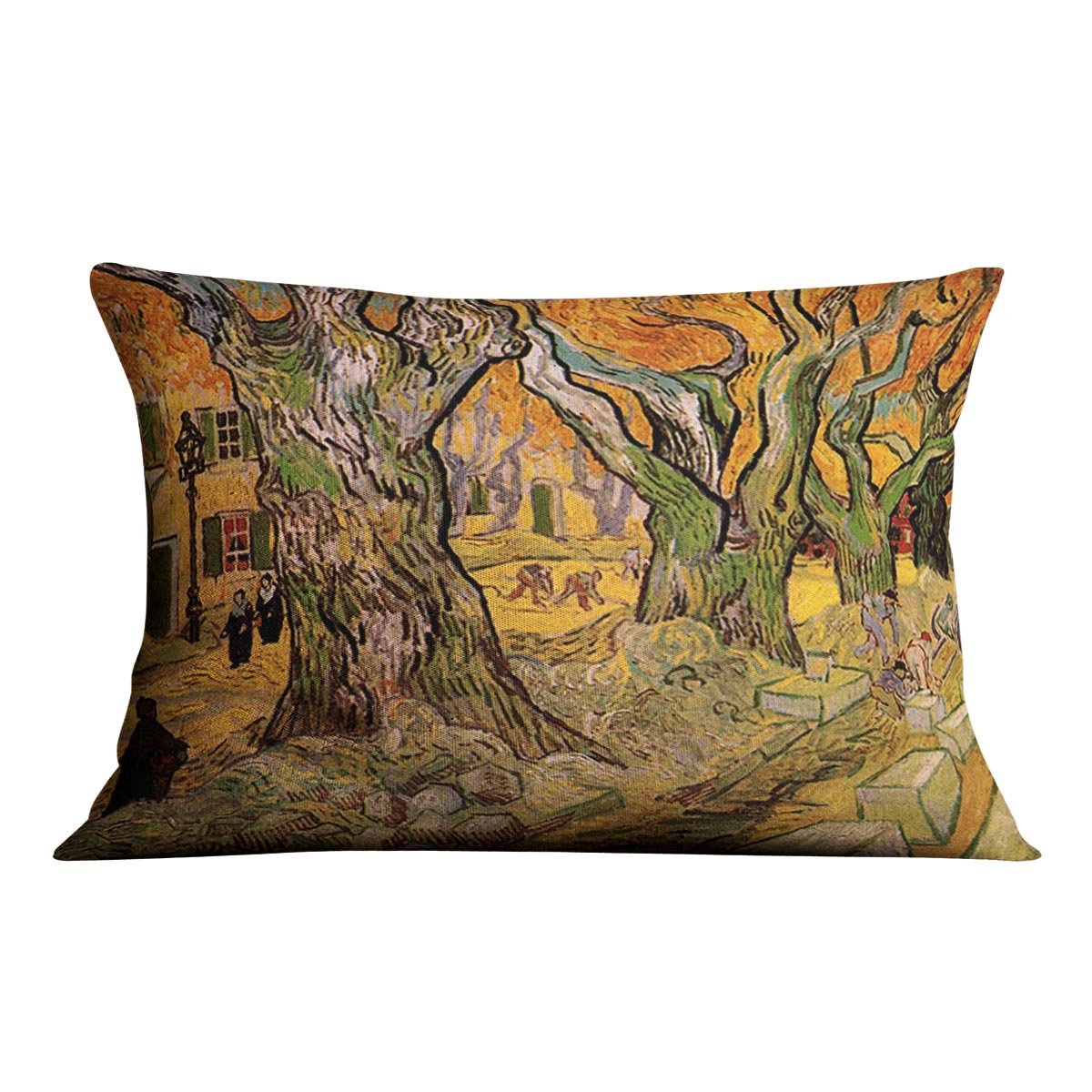The Road Menders by Van Gogh Throw Pillow