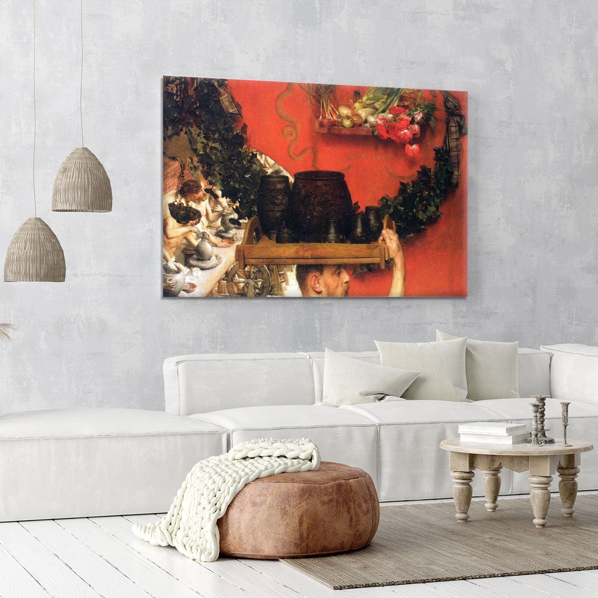 The Roman pottery in Britain by Alma Tadema Canvas Print or Poster