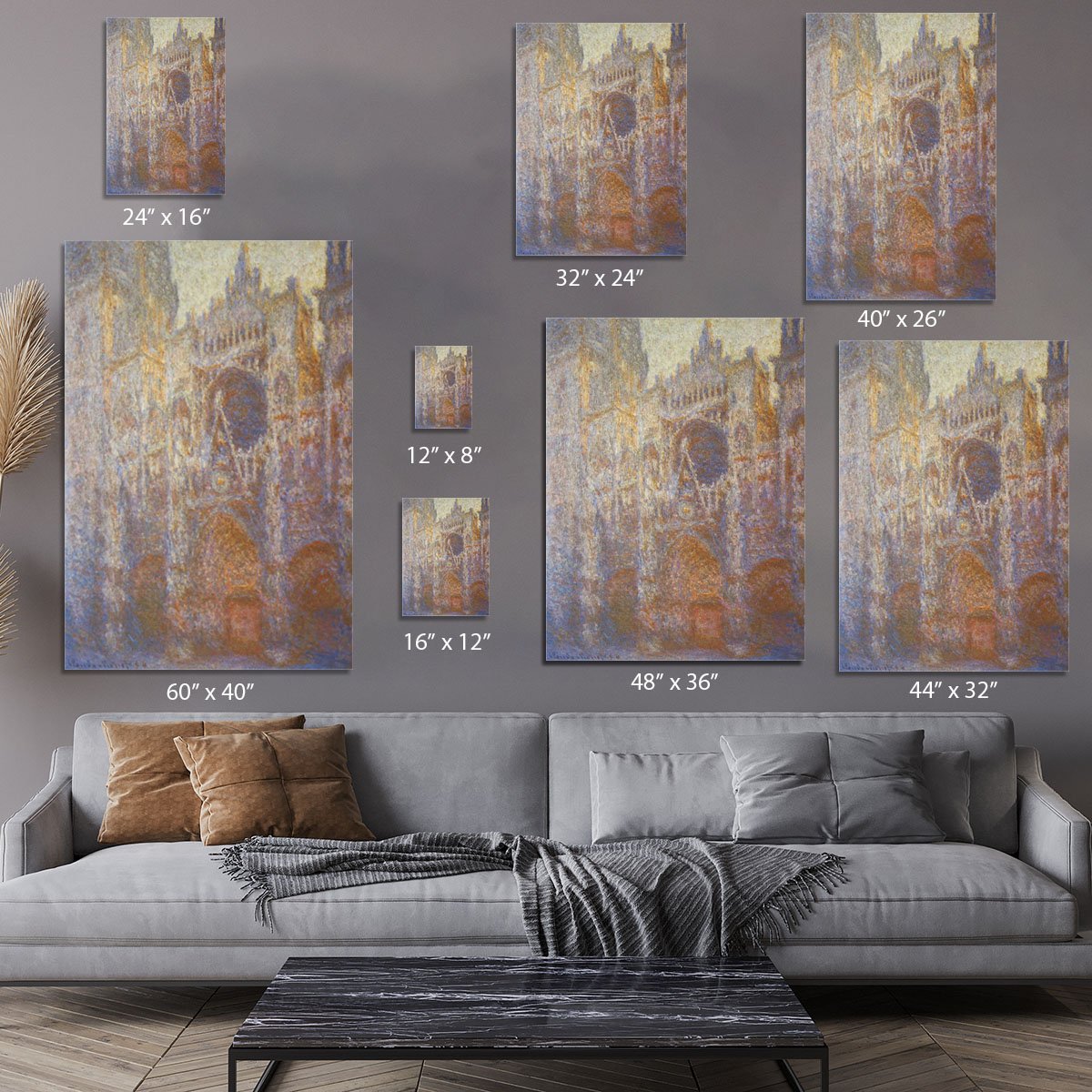 The Rouen Cathedral West facade by Monet Canvas Print or Poster