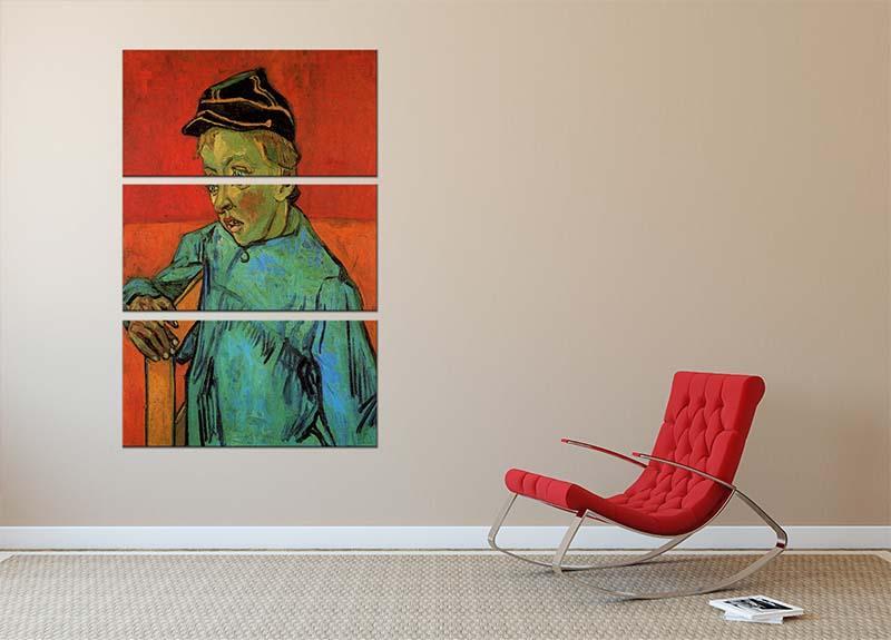 The Schoolboy Camille Roulin by Van Gogh 3 Split Panel Canvas Print - Canvas Art Rocks - 2