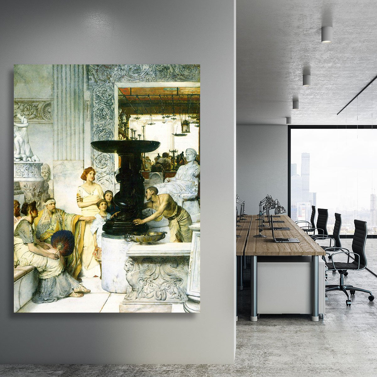 The Sculpture Gallery by Alma Tadema Canvas Print or Poster