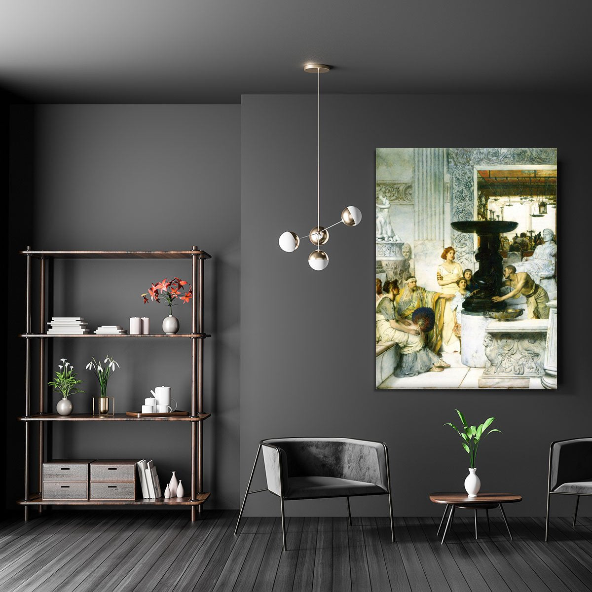 The Sculpture Gallery by Alma Tadema Canvas Print or Poster