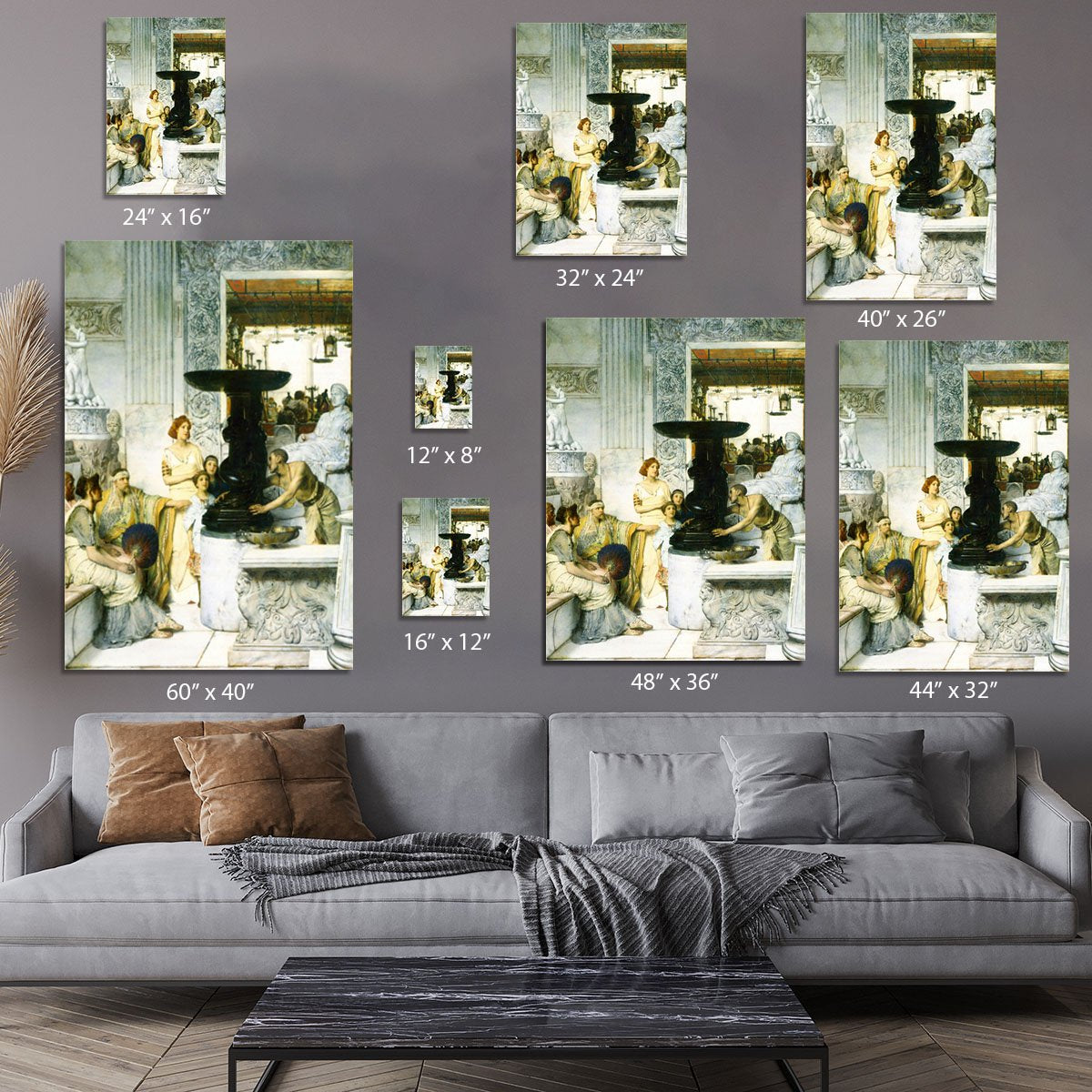 The Sculpture Gallery by Alma Tadema Canvas Print or Poster