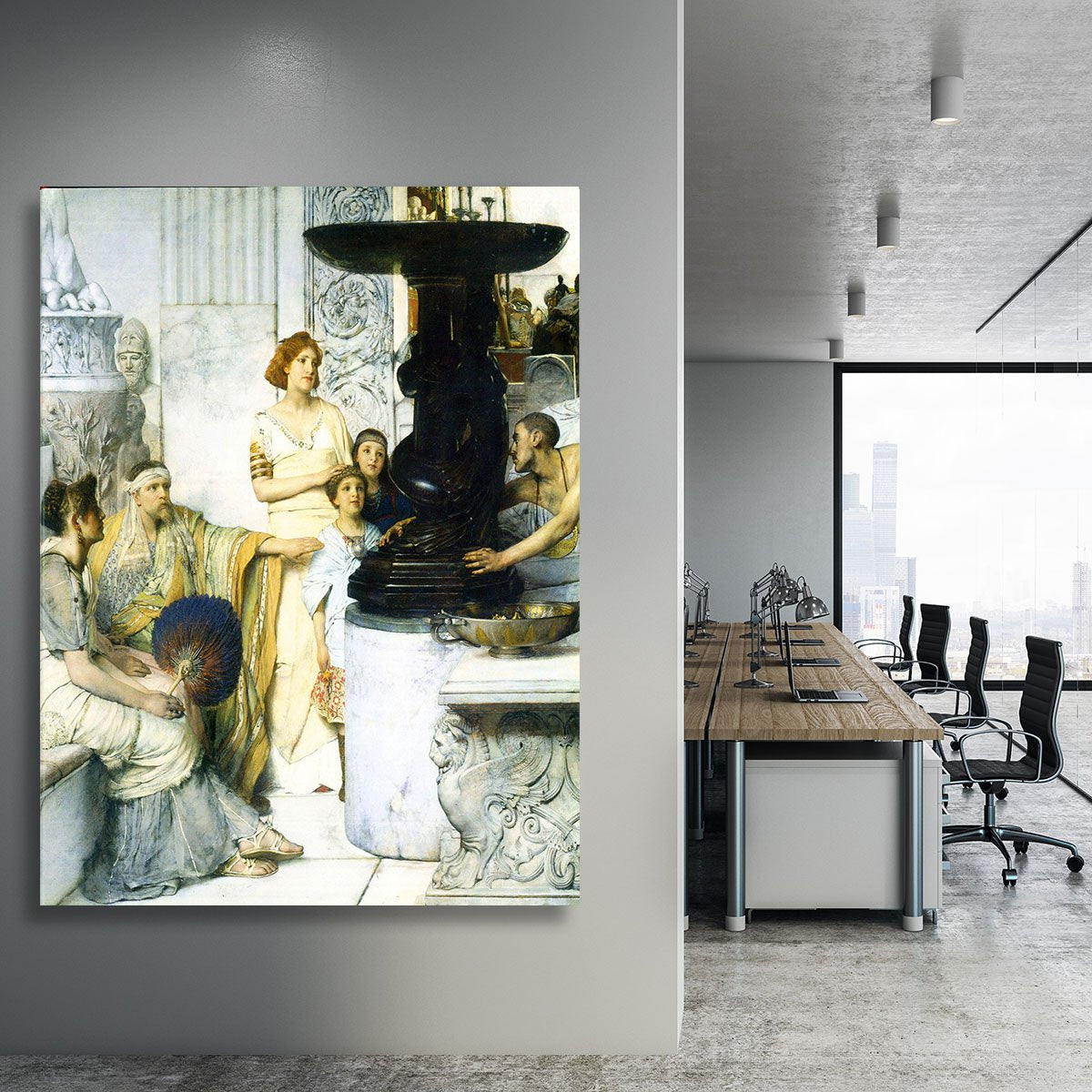 The Sculpture Gallery detail by Alma Tadema Canvas Print or Poster