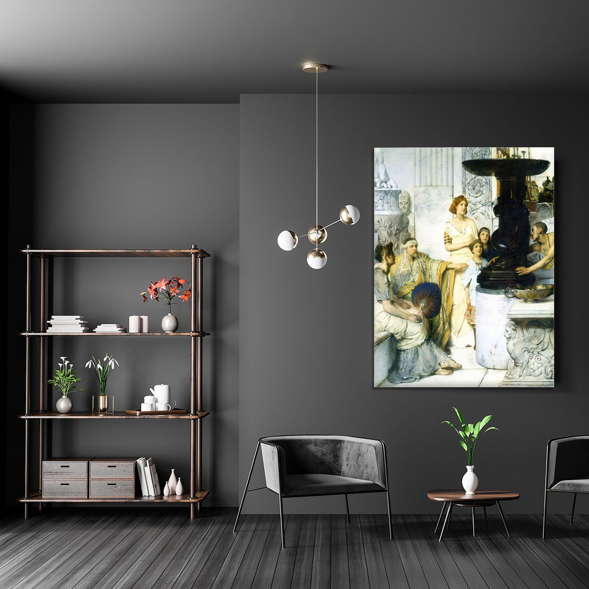 The Sculpture Gallery detail by Alma Tadema Canvas Print or Poster