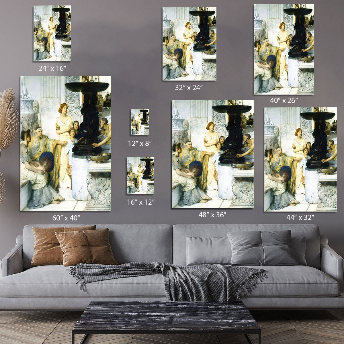 The Sculpture Gallery detail by Alma Tadema Canvas Print or Poster