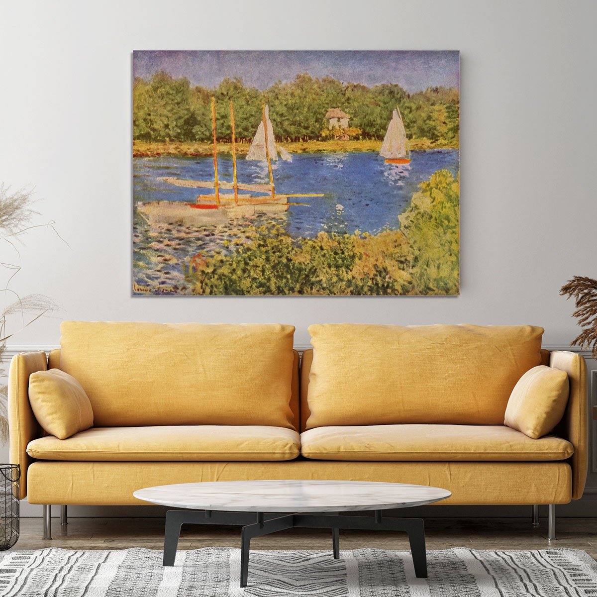 The Seine at Argenteuil Basin by Monet Canvas Print or Poster