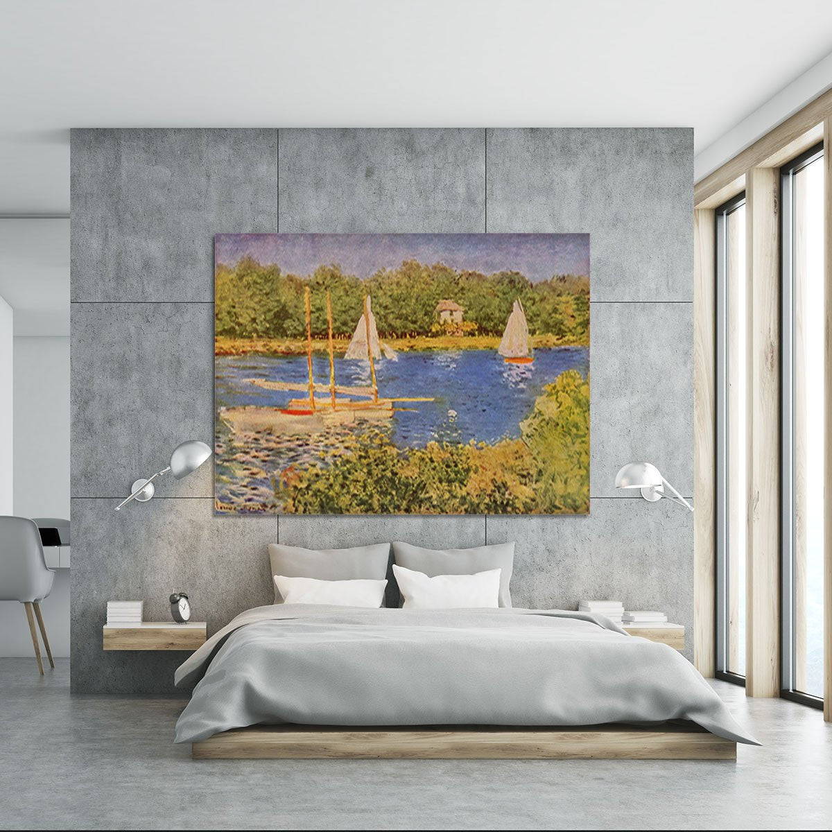 The Seine at Argenteuil Basin by Monet Canvas Print or Poster