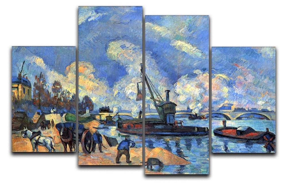 The Seine at Bercy by Cezanne 4 Split Panel Canvas - Canvas Art Rocks - 1