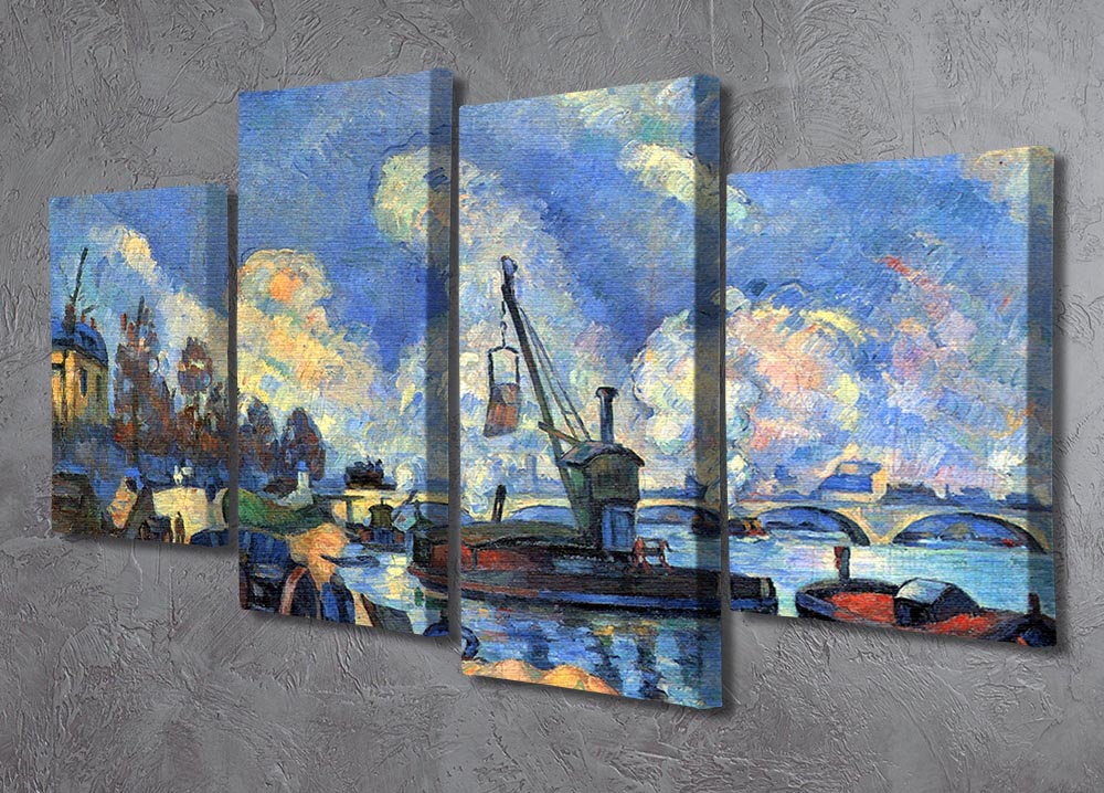 The Seine at Bercy by Cezanne 4 Split Panel Canvas - Canvas Art Rocks - 2