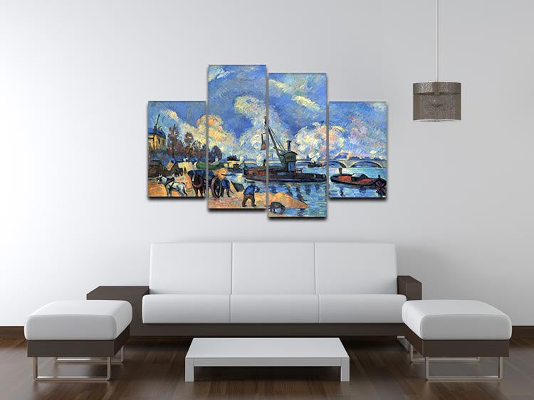 The Seine at Bercy by Cezanne 4 Split Panel Canvas - Canvas Art Rocks - 3