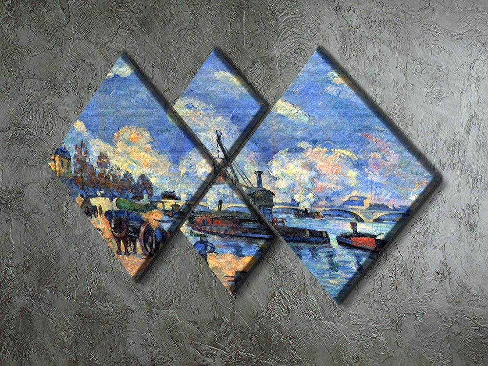 The Seine at Bercy by Cezanne 4 Square Multi Panel Canvas - Canvas Art Rocks - 2