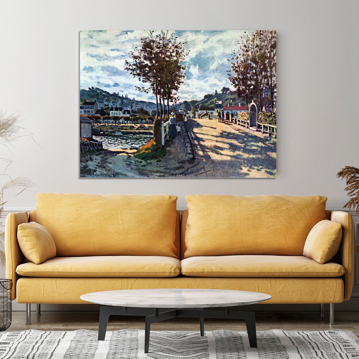 The Seine at Bougival by Monet Canvas Print or Poster