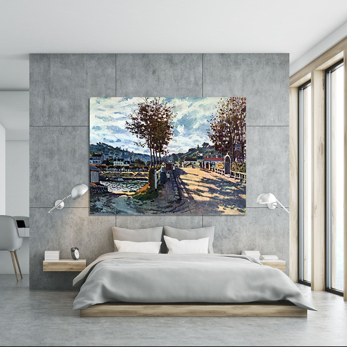 The Seine at Bougival by Monet Canvas Print or Poster