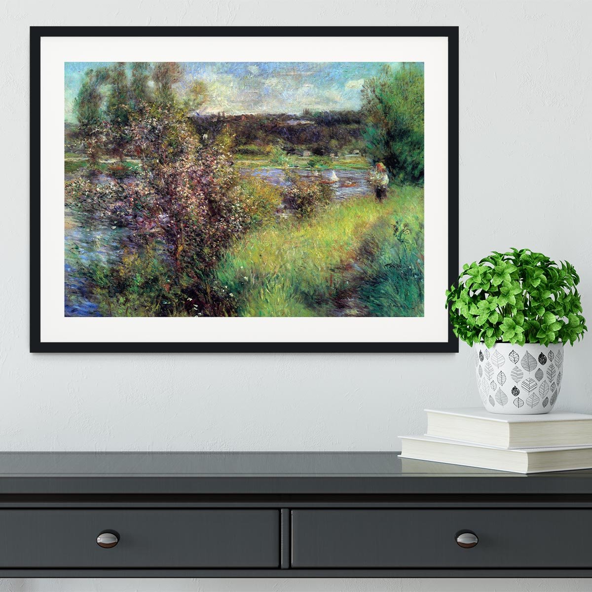 The Seine at Chatou by Renoir Framed Print - Canvas Art Rocks - 1