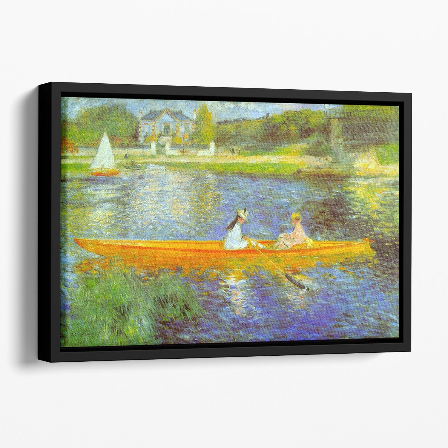 The Seine by Renoir Floating Framed Canvas