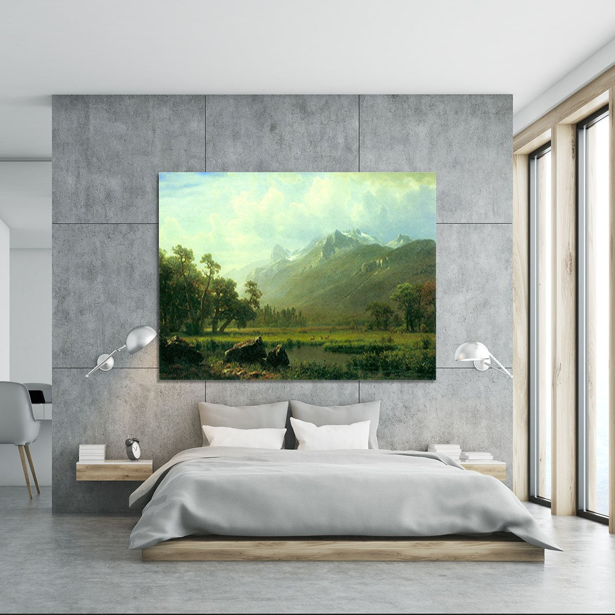 The Sierra near Lake Tahoe California by Bierstadt Canvas Print or Poster