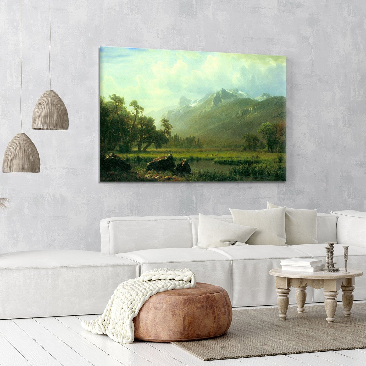 The Sierra near Lake Tahoe California by Bierstadt Canvas Print or Poster