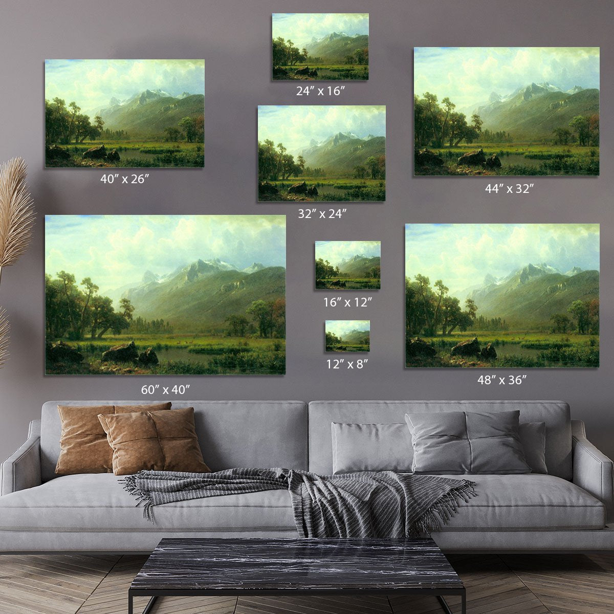 The Sierra near Lake Tahoe California by Bierstadt Canvas Print or Poster