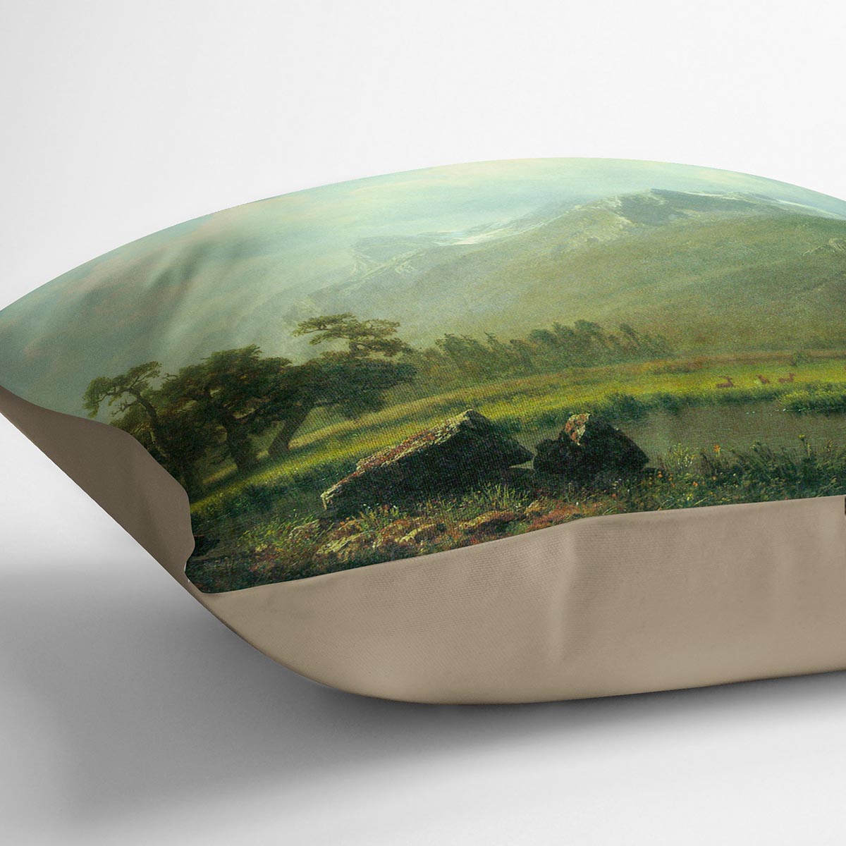 The Sierra near Lake Tahoe California by Bierstadt Cushion - Canvas Art Rocks - 2