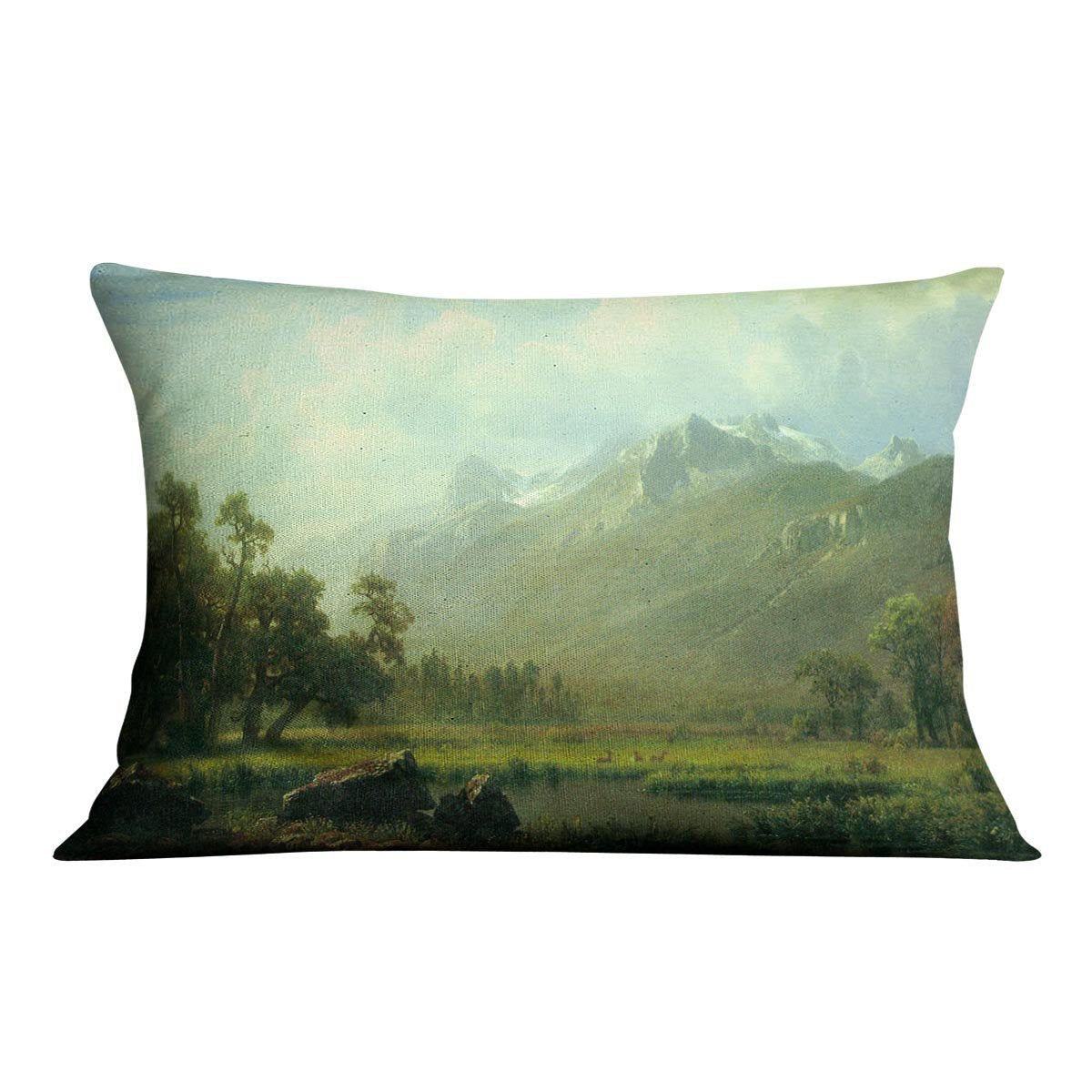 The Sierra near Lake Tahoe California by Bierstadt Cushion - Canvas Art Rocks - 4