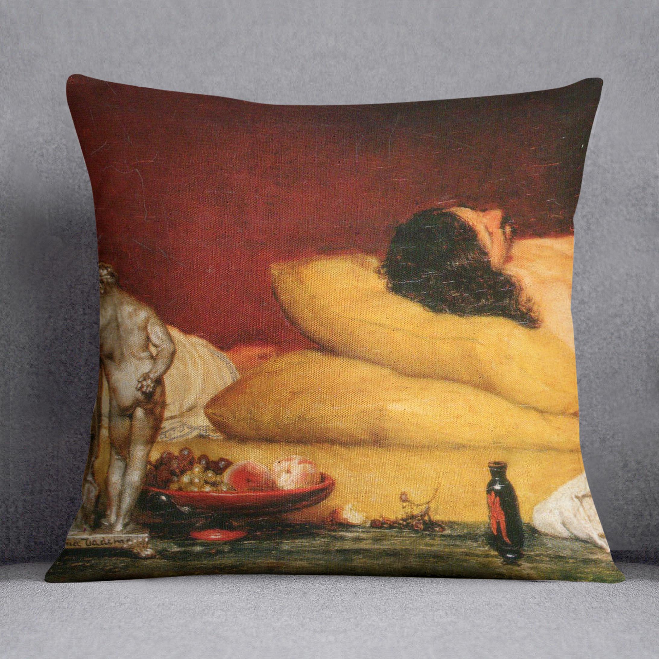 The Siesta by Alma Tadema Cushion - Canvas Art Rocks - 1