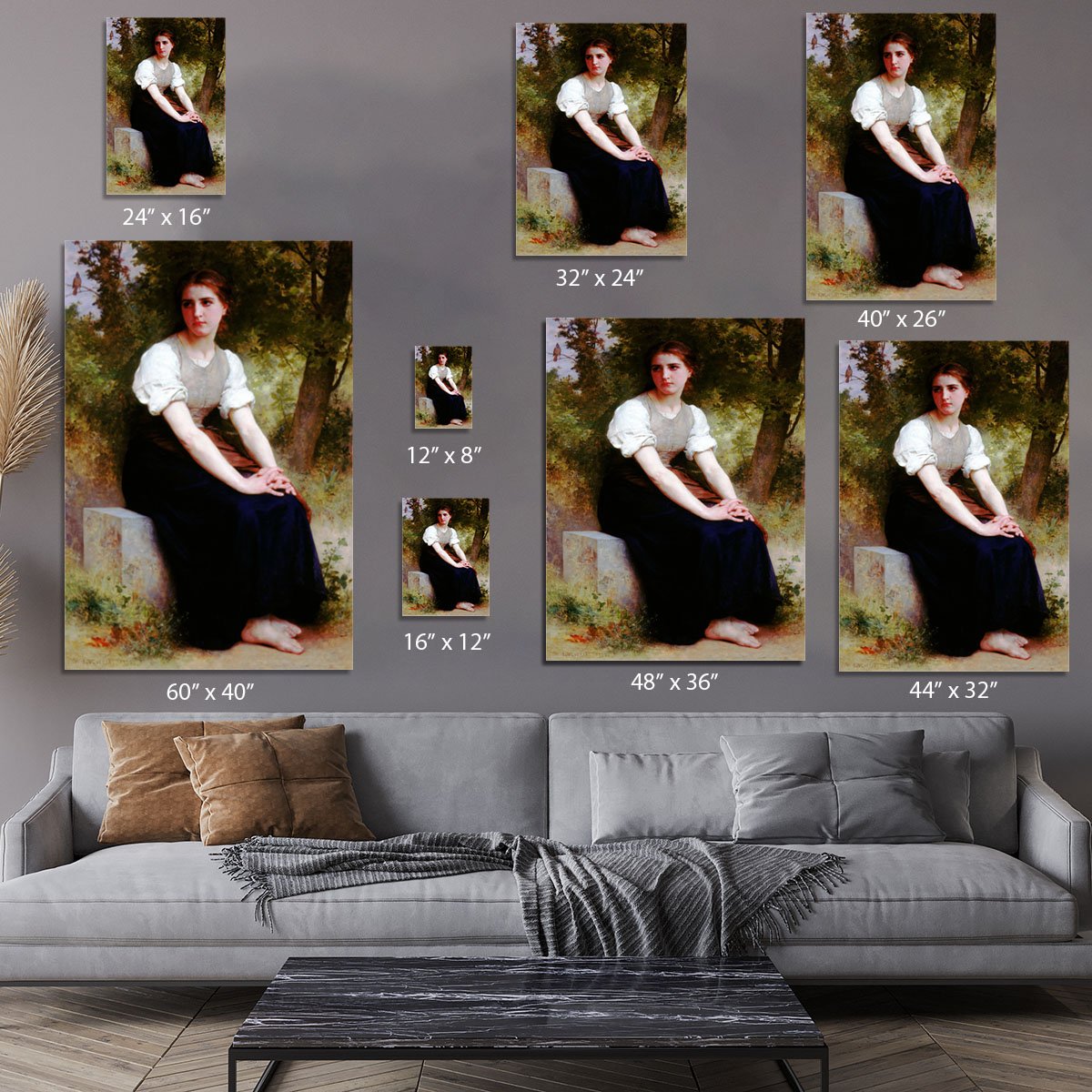 The Song of the Nightingale By Bouguereau Canvas Print or Poster