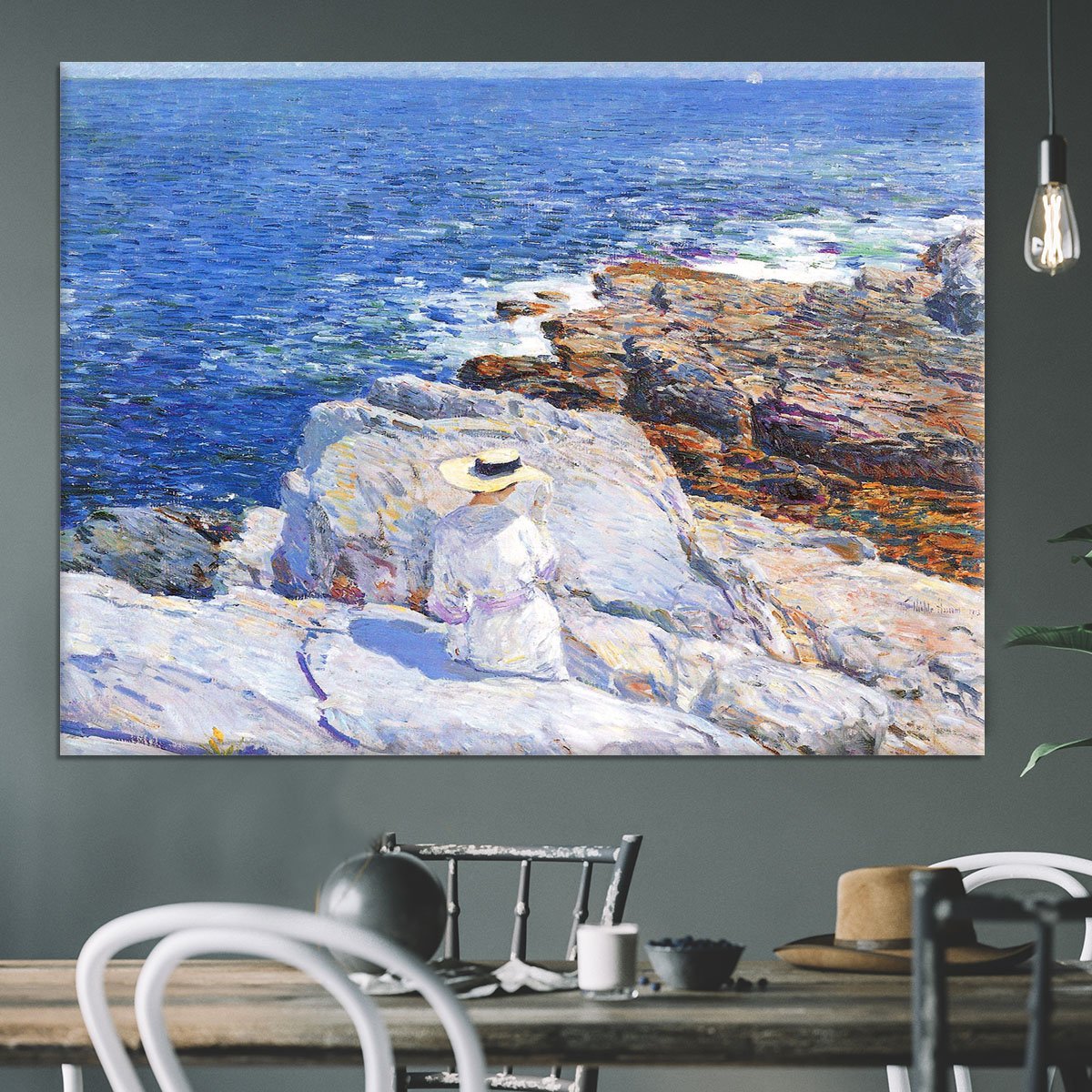 The Southern rock riffs Appledore by Hassam Canvas Print or Poster