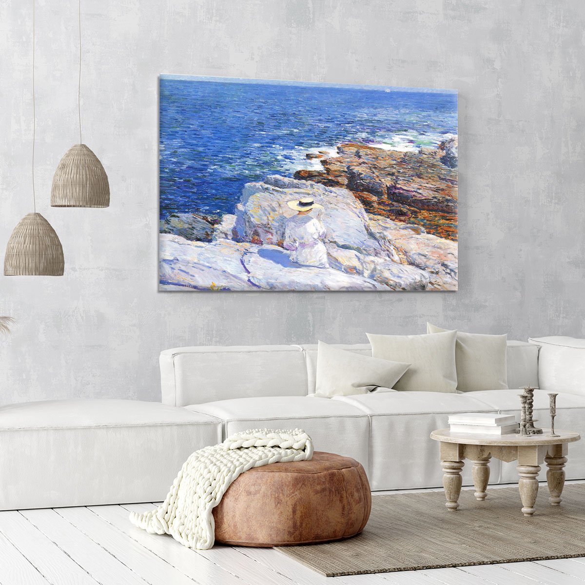 The Southern rock riffs Appledore by Hassam Canvas Print or Poster