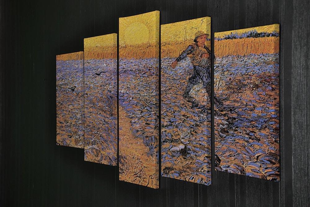The Sower 3 by Van Gogh 5 Split Panel Canvas - Canvas Art Rocks - 2