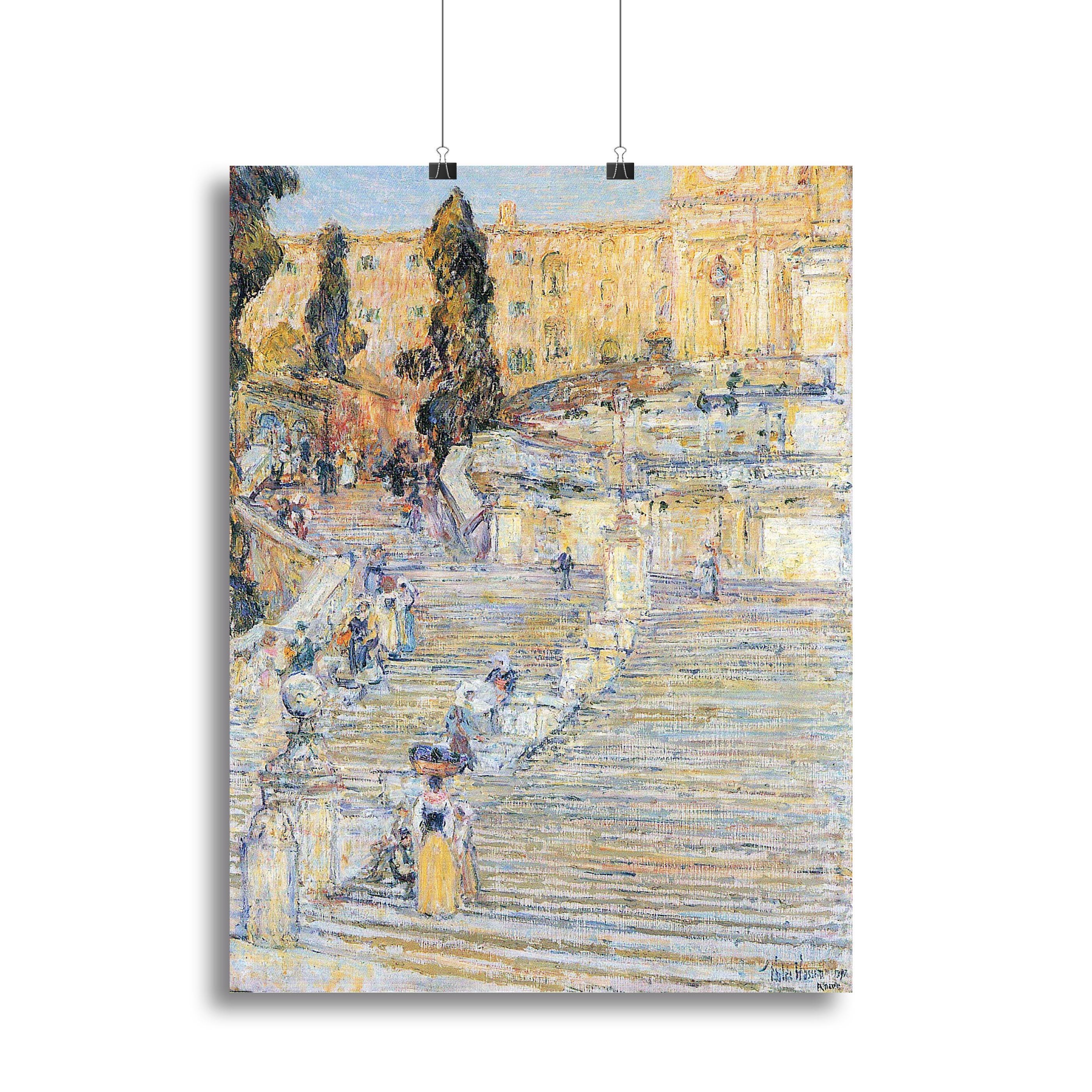 The Spanish steps by Hassam Canvas Print or Poster