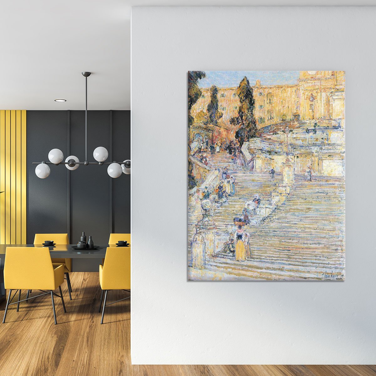 The Spanish steps by Hassam Canvas Print or Poster