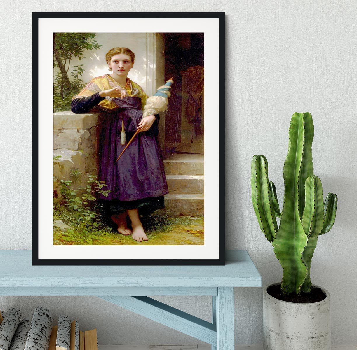 The Spinne By Bouguereau Framed Print - Canvas Art Rocks - 1