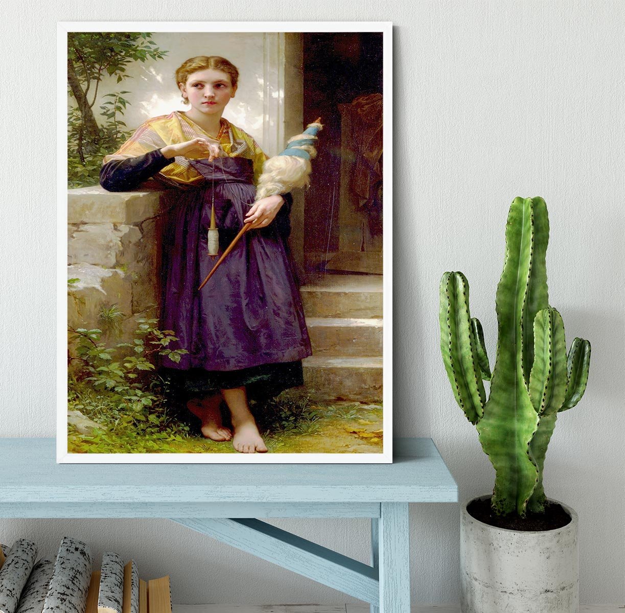 The Spinne By Bouguereau Framed Print - Canvas Art Rocks -6