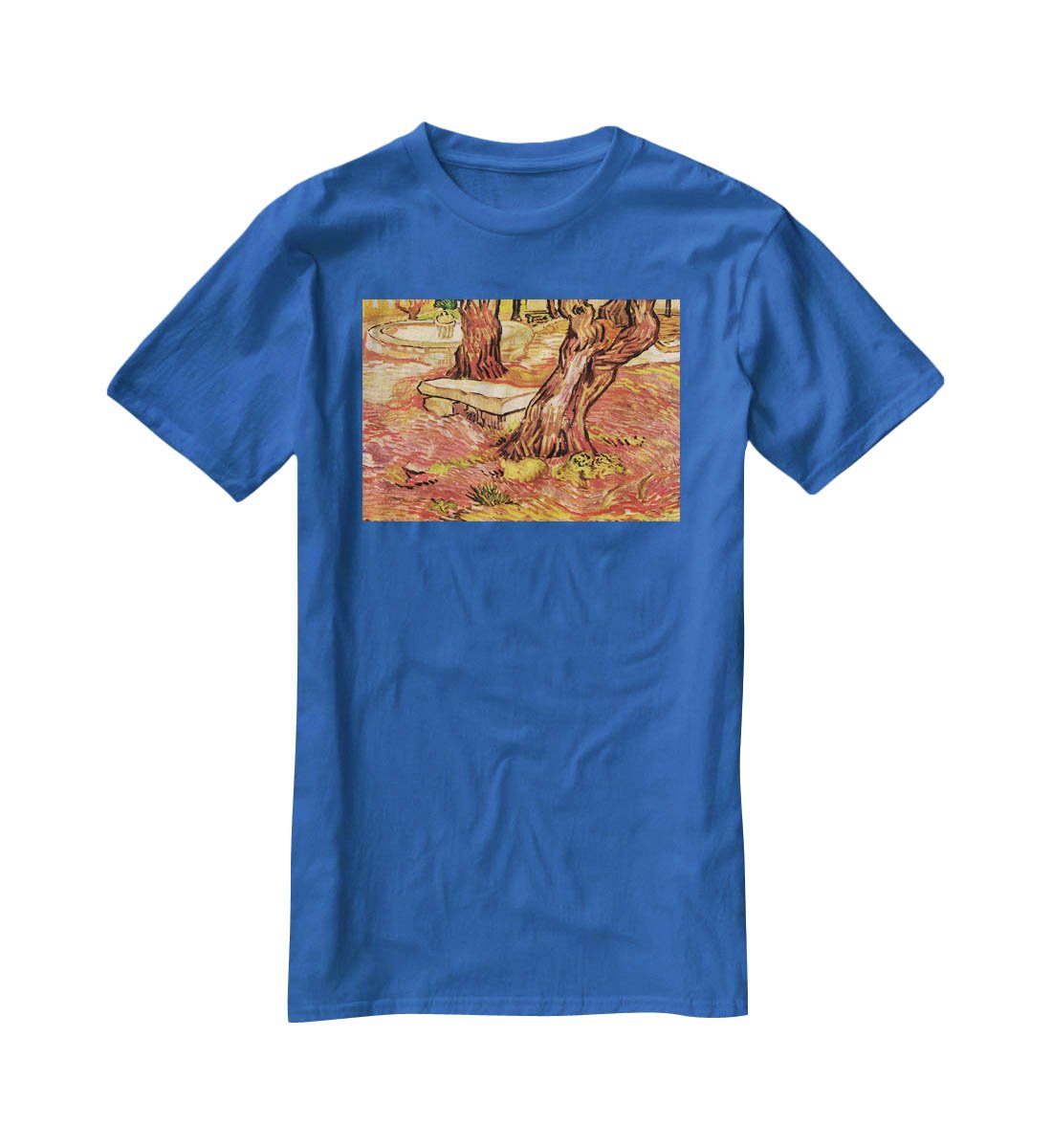 The Stone Bench in the Garden of Saint-Paul Hospital by Van Gogh T-Shirt - Canvas Art Rocks - 2