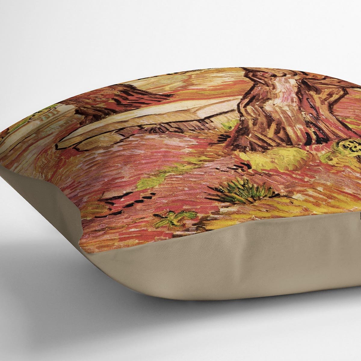 The Stone Bench in the Garden of Saint-Paul Hospital by Van Gogh Throw Pillow