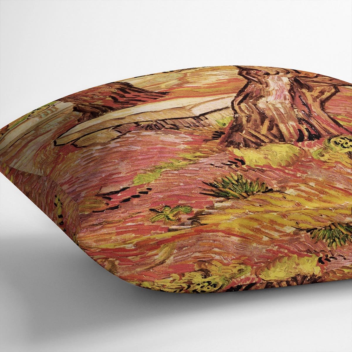 The Stone Bench in the Garden of Saint-Paul Hospital by Van Gogh Throw Pillow