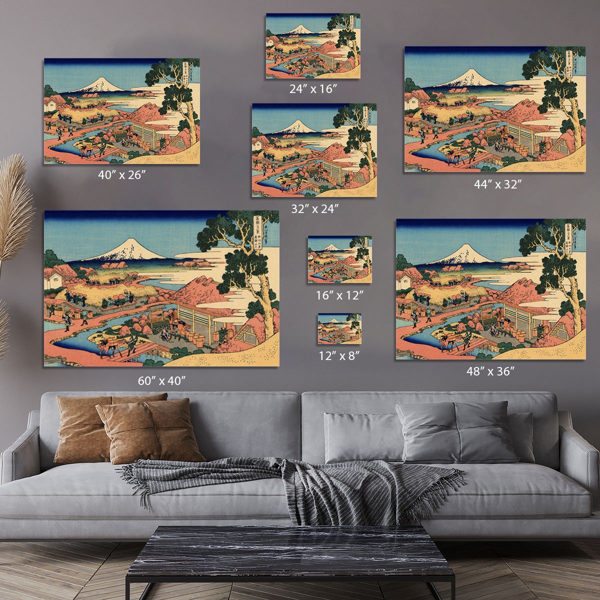 The Tea plantation by Hokusai Canvas Print or Poster