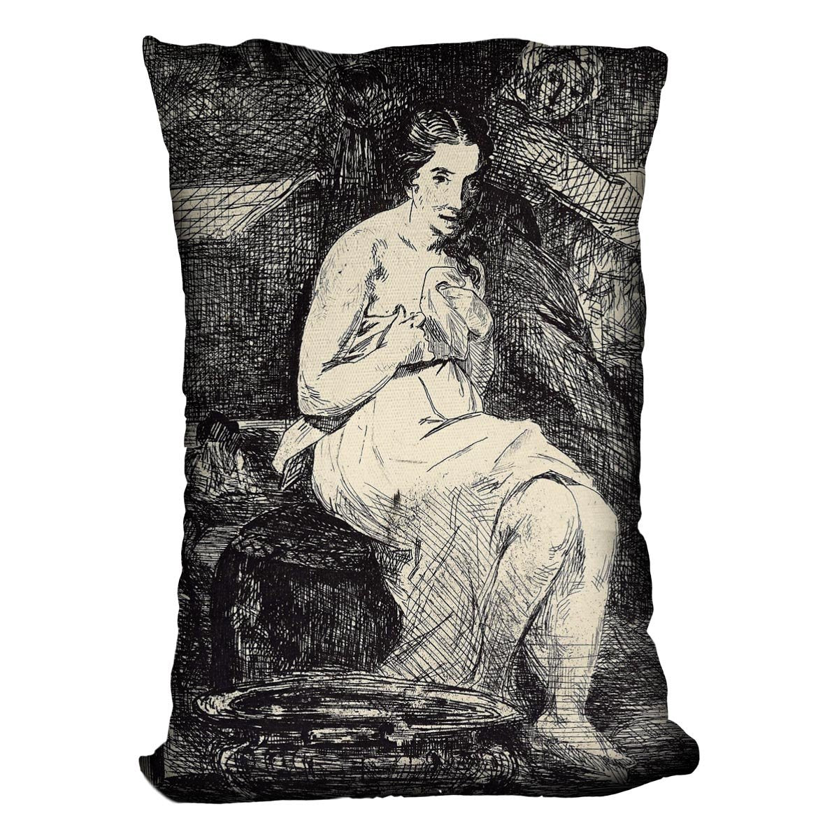 The Toillette by Manet Throw Pillow