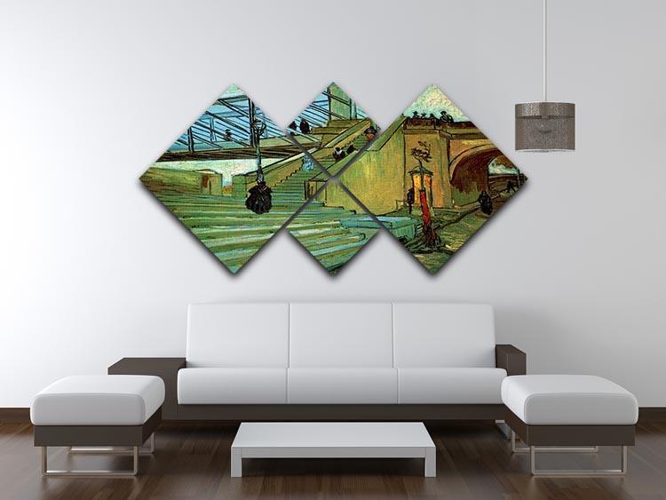 The Trinquetaille Bridge by Van Gogh 4 Square Multi Panel Canvas - Canvas Art Rocks - 3