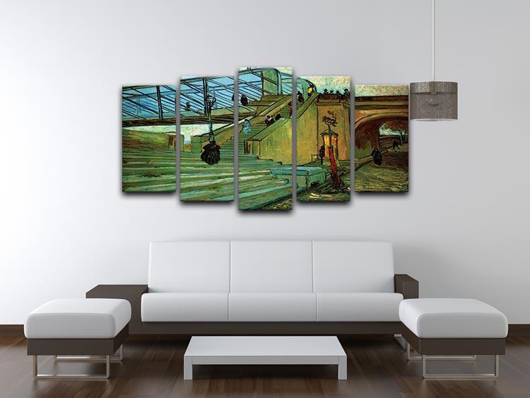 The Trinquetaille Bridge by Van Gogh 5 Split Panel Canvas - Canvas Art Rocks - 3