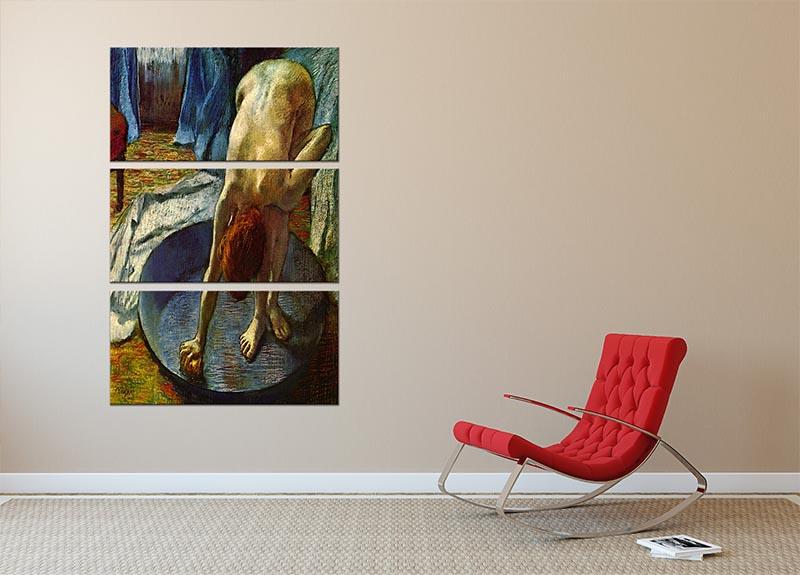The Tub by Degas 3 Split Panel Canvas Print - Canvas Art Rocks - 2