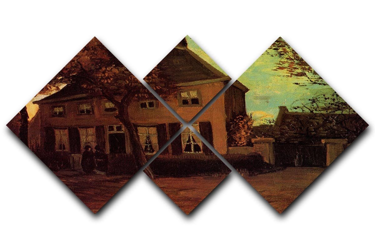 The Vicarage at Nuenen by Van Gogh 4 Square Multi Panel Canvas  - Canvas Art Rocks - 1