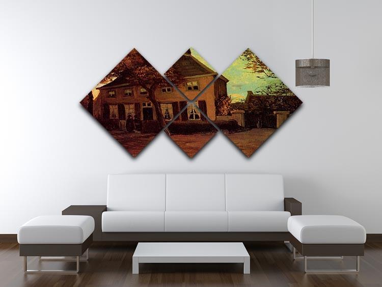 The Vicarage at Nuenen by Van Gogh 4 Square Multi Panel Canvas - Canvas Art Rocks - 3
