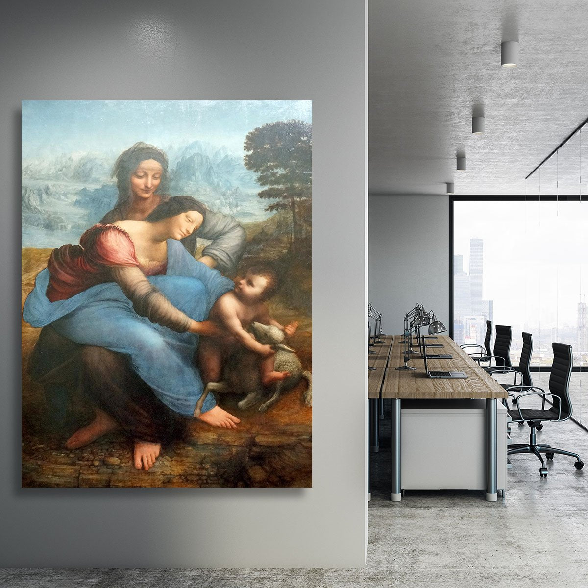 The Virgin and Child with St Anne by Da Vinci Canvas Print or Poster