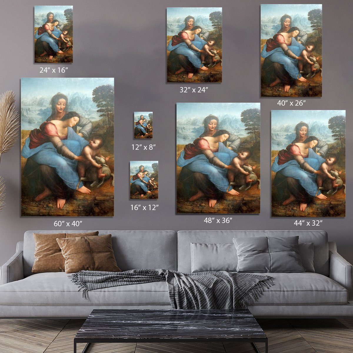 The Virgin and Child with St Anne by Da Vinci Canvas Print or Poster